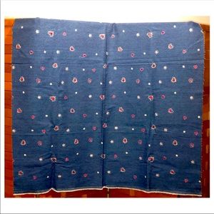 Denim Hearts/Flowers Fabric